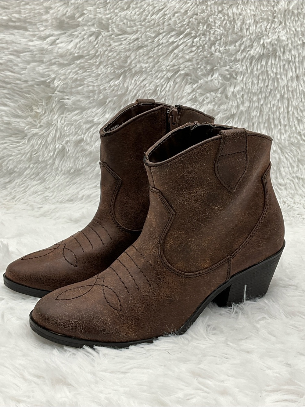 Rampage Booties Size 6 Brown Ankle Booties 2” Heel